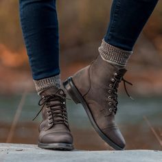 Women's Captain Lace-Up Boot In Tobacco Brown Leather - Thursday Boots Thursday Captain Boots, Captain Boots, Thursday Boots, Keds Champion, Boot Companies, Rugged Look, Nike Flex, Goodyear Welt, Caps For Women