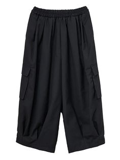 Loose Wide Leg Solid Color Casual Pants Bottoms Black Relaxed Fit Cargo Pants For Fall, Oversized Wide Leg Black Parachute Pants, Oversized Black Wide Leg Parachute Pants, Oversized Black Parachute Pants With Pockets, Oversized Black Pants With Side Pockets, Black Wide-leg Summer Cargo Pants, Baggy Black Wide-leg Cargo Pants, Black Baggy Wide-leg Cargo Pants, Black Wide-leg Cargo Pants For Summer