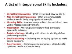 a list of intergenial skills that are used to help students learn how to use the