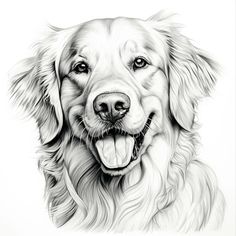 a black and white drawing of a dog