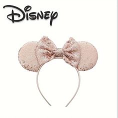 1pc Disney Cute Minnie Mouse Ears Headband, Glitter Sequin Bow Hair Hoop For Women, Festive Party Accessories Cute Minnie Mouse, Disney Cute, Minnie Mouse Ears Headband, Mickey Y Minnie, Mouse Ears Headband, Sequin Bow, Ears Headband, Hair Hoop, Minnie Mouse Ears