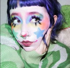 Cute Clown Makeup, Arte Peculiar, Cute Clown, Cool Makeup Looks, Cute Makeup Looks