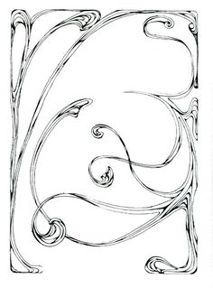 the letter e is made up of swirls and scrolls, vintage line drawing or engraving