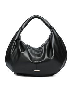 in stock Chic Black Hobo Bag For Shopping, Chic Black Hobo Bag With Detachable Strap, Trendy Black Hobo Bag With Gold-tone Hardware, Chic Black Hobo Bag With Removable Pouch, Chic Black Hobo Bag For Evening, Chic Black Hobo Bag With Detachable Handle, Chic Black Hobo Bag, Brunch Date, School Collection