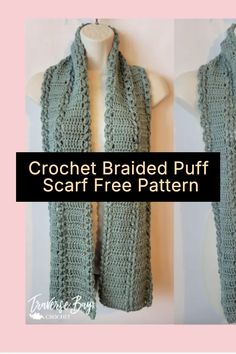 create this cute crochet puff scarf with this free pattern!