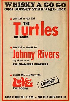 an old concert poster for the turtles