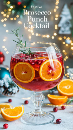 Celebrate the season with this delightful Festive Prosecco Punch Cocktail  Recipe, featuring the perfect blend of pear and cranberry for a refreshing  twist. Ideal for your Thanksgiving drinks and Christmas dinner menu, this  punch is a must-try for festive holiday cocktails. Elevate your Prosecco  brunch with this citrus-infused delight, making it one of the best  Christmas cocktails and a standout at any Thanksgiving brunch! Cosmo Punch Recipe, Prosecco And Chambord Cocktails, Mexican Party Punch, Winter Aperol Spritz Punch, Cranberry Orange Prosecco Cocktail, Winter Brunch Drinks, Holiday Cocktail With Prosecco, Christmas Drinks With Wine