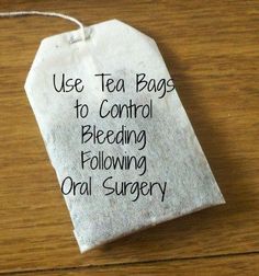 Use Tea Bags to Control Bleeding Following Oral Surgery Tooth Extraction Aftercare, Tooth Extraction Healing, Jaw Surgery