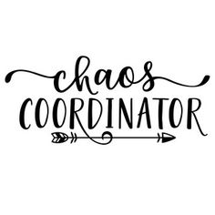 the phrase chaos coordination is written in black ink on a white background with an arrow