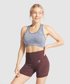 Gymshark Vital Seamless Sports Bra - Teal Marl | Gymshark Cute Sport Outfits, Gymshark Vital Seamless, Bra Measurements, Gym Workouts Women, Supportive Sports Bras, Gym Workout Outfits, Medium Support Sports Bra, Gym Clothes Women, Seamless Sports Bra