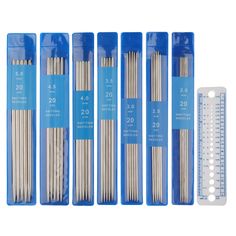 PRICES MAY VARY. [Available In Multiple Width Variations] The double pointed 20cm needle kit contains 7 sets of 5 different thickness sock needles. The sizes are 2.0mm/ 2.5mm/ 3.0mm/ 3.5mm/ 4.0mm/ 4.5mm/ 5.0mm. These knitting needles are available in a variety of different width variations, so that every knitter can ensure they have the perfect width for their purposes [Well-crafted & Good Surface] Metal dpns are made from electroplated hollow stainless steel which make for extremely light, supe Double Pointed Knitting Needles, Diy Wool, Knitting Pin, Steel Crochet Hooks, Needle Gauge, Needle Kit, Pom Pom Maker, Crochet Hook Set, Knitting Gauge