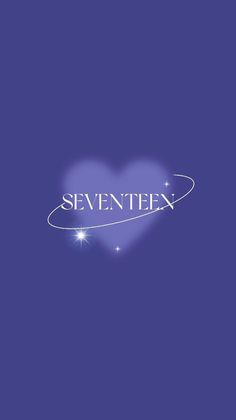 a blue background with the words seventeen in white letters on top of it