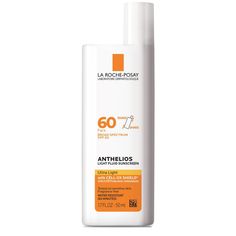 Anthelios Ultra Light Face Sunscreen Fluid SPF 60 is a multi-award winning facial sunscreen that provides broad spectrum SPF 60 UVA/UVB protection from rays that may contribute to skin damage and premature aging of the skin. This Anthelios face sunscreen has a lightweight, fast-absorbing texture that provides a non-whitening, matte finish. Formulated with Cell-Ox Shield technology + antioxidants, this sunscreen for face is suitable for all skin types, ideal for normal to combination skin and hel Gentle Facial Cleanser, Moisturizer For Oily Skin, Body Sunscreen, Best Skincare Products, Sunscreen Lotion, Moisturizer With Spf