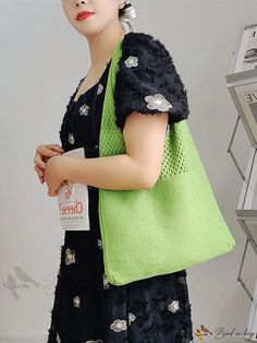 Bird in Bag - Womens Retro Style Shoulder Hobo Bag with Geometric Strap and Large Capacity Body Retro Fashion Women, Green Details, Crochet Bags, Bird In Bag, Bag Straps, Hobo Bag, Crochet Bag, Polyester Material, Retro Style