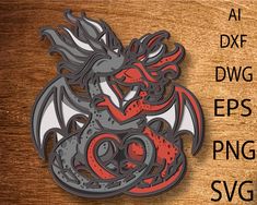 an image of a dragon with the words dwgp eps png svg