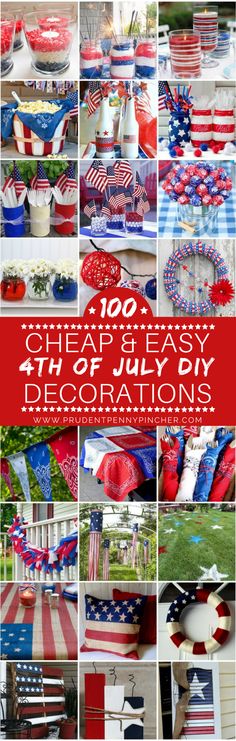 an american flag themed party with red, white and blue decorations