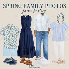 two people standing next to each other in front of a white background with the words spring family photos