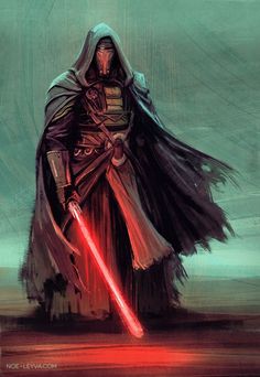 a star wars fan art painting of darth vader holding his lightsaben