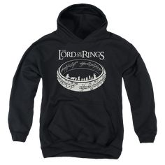 Lord of the Rings Trilogy, The The Journey - Youth Hoodie Youth Hoodie (Ages 8-12) Lord Of The Rings Lord Of The Rings Trilogy, Abbott And Costello, Printed Clothing, Youth Hoodies, Black Gift, The Rings, Lord Of The Rings, Sweatshirt Designs, Personalized Shirts