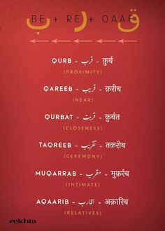 an image of the names of different languages in english and arabic on a red background