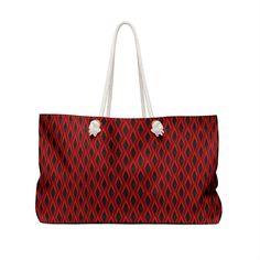 24" × 13" Length, in 24.02 Width, in 12.99 Depth, in 5.51 Handle height, in 11.42 Thick Rope, Weekender Tote, Rope Handles, Weekend Getaway, Weekender Bag, The City, The Beach, Handles, Red