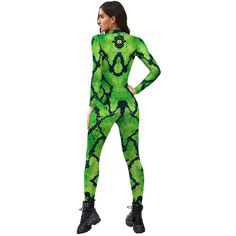 SPECIFICATIONSBrand Name: NoEnName_NullPattern Type: PrintMaterial: POLYESTERStyle: CasualOrigin: Mainland ChinaDecoration: 3DGender: WOMENPattern: pencil pantsFit Type: SKINNYAge: Ages 18-35 Years OldLength: full lengthItem Type: JUMPSUITSThickness: StandardRelease Date: Spring 2021Type: JUMPSUITSPant Length(cm): full lengthWaist Type: high Snake Cosplay, Costume Bodysuit, Fancy Suit, Women Jumpsuit, Green Snake, Jumpsuit Party, Fancy Party, Print Bodysuit, Printed Jumpsuit