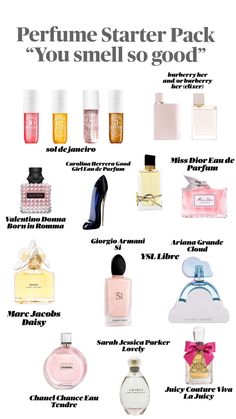 Perfume Starter Pack You smell so good smell good routine beginner fragrance best fragrance #smellgood Smell Good Routine, Valentino Parfum, Good Girl Perfume, Her Perfume, Parfum Chanel, Popular Perfumes