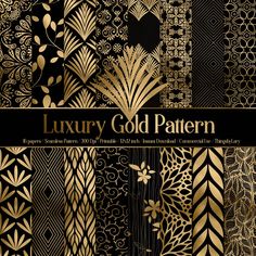 luxury gold pattern in black and gold