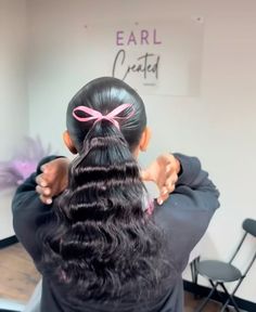 Bow Hairstyles, Sleek Ponytail Hairstyles, Birthday Hairstyles, Black Ponytail Hairstyles, Hairstyles Black Women, Quick Natural Hair Styles, Cute Braided Hairstyles, Quick Weave Hairstyles, Dyed Hair Inspiration