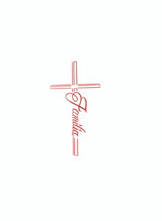 a red cross with the word jesus written in cursive writing on white paper