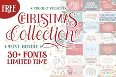 the christmas collection font and illustrations