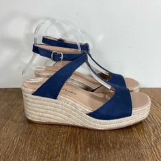 Lucky Brand Valki Espadrille Wedge Sandal. Women’s Various Sizes. Dk Blue. T-Strap Upper. Ankle Strap. These Are Nwot, Newly Purchased And Never Worn. No Box. Lucky Brand Shoes, Espadrille Shoes, T Strap, Espadrilles Wedges, Lucky Brand, Wedge Sandals, Ankle Strap, Womens Sandals, Espadrilles