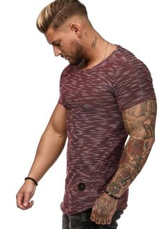 Saka T-Shirt - Red X0045D - FASH STOP Red Stretch Casual T-shirt, Red Crew Neck Sports Top, Red Crew Neck Top For Sports, Casual Red T-shirt For Sports, Red Cotton Gym Top, Red Cotton Tops For Gym, Red Cotton Tops For The Gym, Casual Red Sports Tops, Red Cotton Workout Top