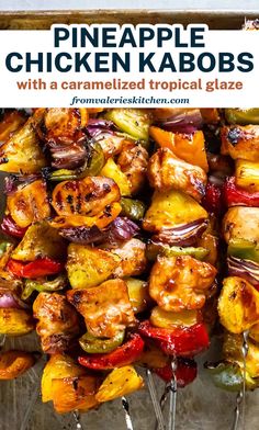 pineapple chicken kabobs with caramelized tropical glaze