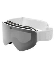 the goggles are white and have grey lens