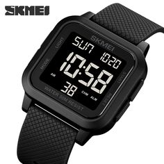 Color: black black Skmei Watch, Countdown Clock, Tourbillon Watch, Mens Sport Watches, Watch Fashion, Countdown Timer, Military Watches, Men's Watches, Watch Movement