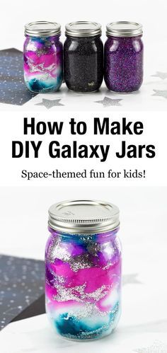 galaxy glitter jars are easy and fun for kids to make