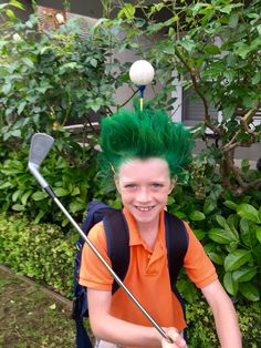 Golf Tee Head Golf Tee, Boys Long Hairstyles, School Looks, Crazy Hair Days, Crazy Hair, Hair Day, Kids Hairstyles