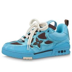 LOUIS VUITTON Skate Sneakers 'Blue Brown' 1ABMID Skate Sneakers, Sneakers Blue, Blue Brown, Louis Vuitton, Sneakers, Blue