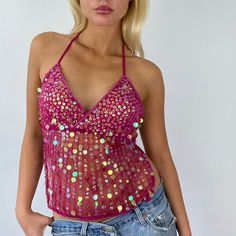 Pink Backless Top, Hot Pink Glitter, Dream Fashion, Backless Top, Festival Tops, Cute Clothes, Dream Clothes