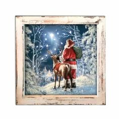 a painting of santa claus and his reindeer