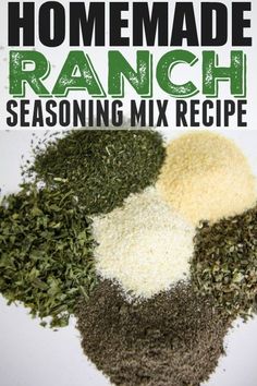 homemade ranch seasoning mix recipe on a white plate