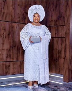 White iro and buba lace White Lace Dresses With Lace Cuffs, White Lace Dress With Lace Cuffs, White Long Sleeve Crochet Lace Dress, Iro And Buba Styles Lace Classy, Iro And Blouse Lace Styles Latest, Iro And Buba Styles Lace, Asoebi Lace Styles Classy, Iro And Buba, Lace Blouse Styles