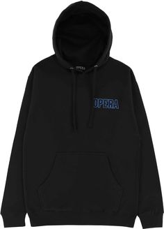 Opera Outline Embroidery Hoodie - black Black Hoodie With Embroidered Logo, Black Cotton Hoodie With Embroidered Logo, Black Hoodie With Embroidered Logo For Winter, Outline Embroidery, Embroidery Hoodie, Black Hoodie, Sweater Hoodie, Low Price, Pullover Hoodie