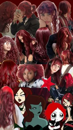 Cherry Red Hair Color, Red Hair Color Ideas, Shades Of Red Hair, Red Hair Inspo, Dark Red Hair, Hair Streaks, Split Hair