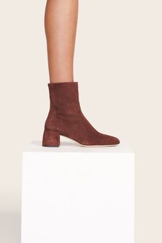 A Chelsea-style boot with short block heel, the Andy Ankle Boot is made of suede and features a side zipper for ease of use. Boot Shop, Cow Leather, Dress Collection, Side Zipper, Sale Items, Block Heels, Chelsea, Ankle Boot, 404 Not Found