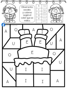 a worksheet with the words in spanish and an image of a cake