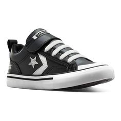 Add these Converse Pro Blaze little kid boys' leather strap shoes to your mini's starting lineup.Click this FOOTWEAR GUIDE to find the perfect fit and more! Add these Converse Pro Blaze little kid boys' leather strap shoes to your mini's starting lineup.Click this FOOTWEAR GUIDE to find the perfect fit and more! TECHNOLOGIES & FEATURES Effortless sporty style Elastic laces and an adjustable strap Padded tongue and collarDETAILS Leather upper Mesh lining Rubber outsole Foam midsole and footbed Plain toe Slip-on Hook-and-loop tape closure Multidirectional outsole Spot clean Imported Size: 11. Color: Black. Gender: male. Age Group: kids. Shoe Size Chart Kids, Style Sportif, Strap Shoes, Boy Shoes, Elastic Laces, Converse Chuck Taylor All Star, Kids Sneakers, Chuck Taylor All Star, Sporty Style