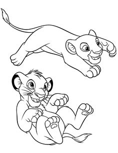 the lion and cub coloring pages