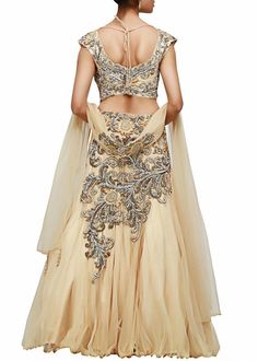 Beige color Beautiful lehenga choli Beige Gown, Beautiful Lehenga, Stone Embroidery, Dresses Indian Wedding, Lehenga Choli Online, Dresses Indian, Net Fabric, Indian Clothing, Indian Style